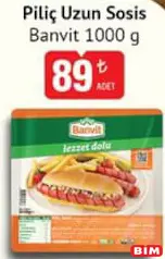 BANVİT PİLİÇ UZUN SOSİS 1000 G fiyat ve kampanya bilgisi